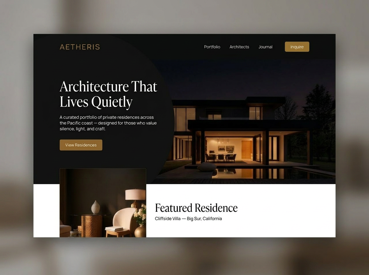 Aetheris — Luxury Real Estate / 2025 website case study